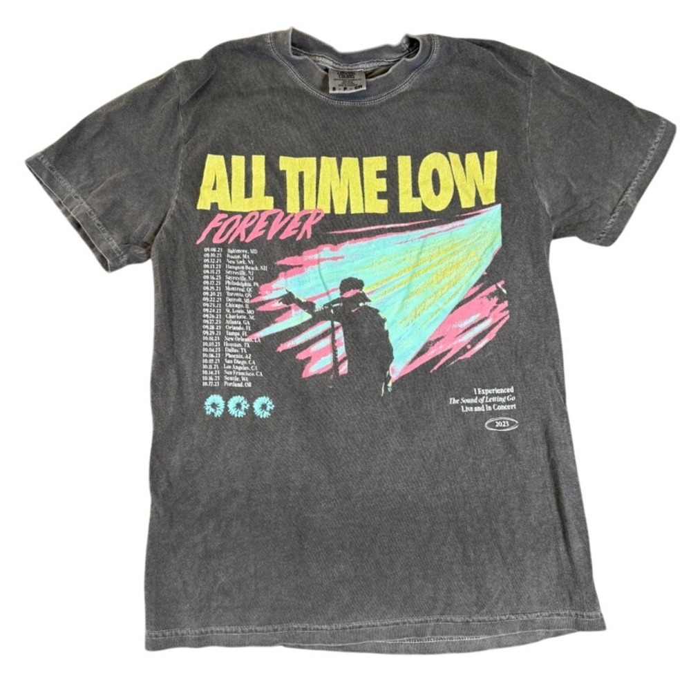 All Time Low Forever 2023 Tour Shirt Comfort Colors Pepper Gray Small Band Tee